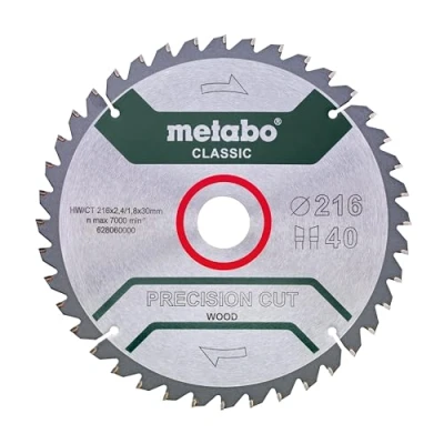Image of Metabo 628060000 HW/CT 216X30. 40 WZ 5 Circular Saw Blade, Green