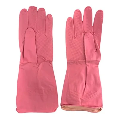 Image of Crown Supplies Professional Pink Household Rubber Gloves Small Pair