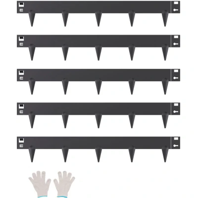 Image of VEVOR Steel Landscape Edging, 5 Packs 39 x 3 in Rust Resistant Metal Bendable Garden Edging Border, Heavy Duty Lawn Easy to Install, Flower Bed Yard Pathway Divider Black