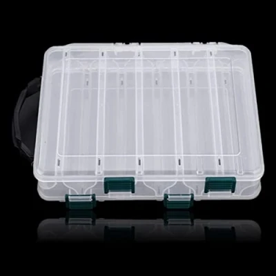 Image of Plastic Fishing Tackle Box, Lure Case, Double Sided Waterproof Visible Clear Bait Hooks Accessory Storage Box Case Container (10 Slots)