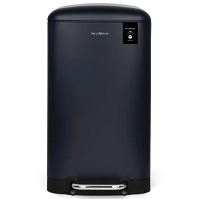 Image of Les Collectors Pedal Kitchen Bin Stainless Steel n871, Capacity 40 L, Removable Inner Bin, Quiet Lid Closure, Dark Blue