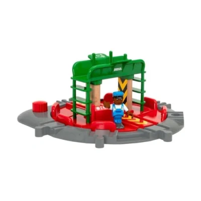 Image of BRIO World Train Turntable &amp; Figure for Kids Age 3 Years Up Wooden Railway Set Add On Accessories