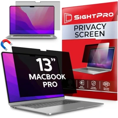 Image of SightPro Magnetic Privacy Screen for MacBook Pro 13 Inch (2016, 2017, 2018, 2019, 2020, 2021, 2022, M1, M2) Removable Laptop Filter Shield and Anti Glare Protector