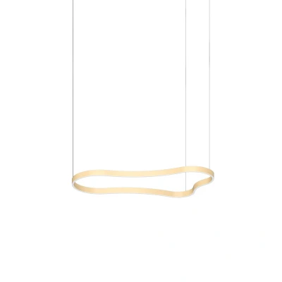 Image of Waves 125cm Integrated LED Pendant Ceiling Light Gold 3000K