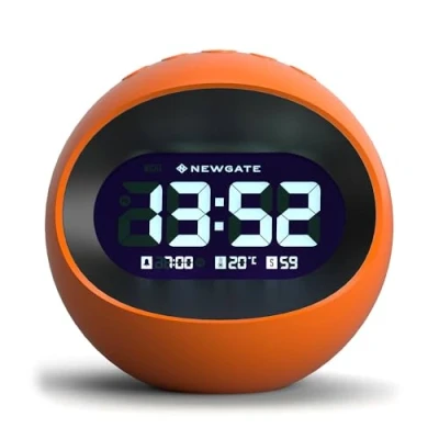 Image of NEWGATE® Digital Centre of the Earth Alarm Clock Bedside Mantel Desk Bedroom Accessories LCD Display Office (Orange)