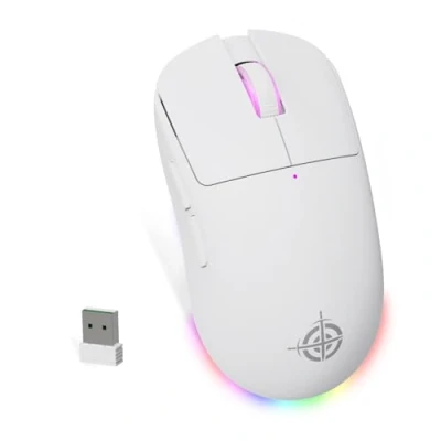 Image of MAGIC REFINER G6 SUPERLIGHT Wireless Gaming Mouse, 24000 DPI, PixArt PAW3311 Sensor, Bluetooth/2.4G/Wired Lightweight Gamer Mice, RGB Lighting, 200h Long Battery Life, for PC/Mac, White