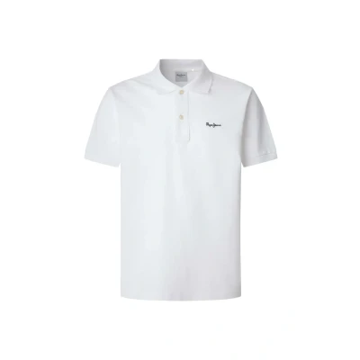 Image of Pepe Jeans Essential Contrast LOGO Polo shirt, Men&#039;s, Size: Large, White
