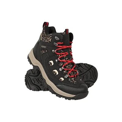 Image of Mountain Warehouse Adventurer Womens Boots Waterproof Rain Boots, Synthetic &amp; Textile Walking Shoes For Autumn Winter, Hiking Trekking Black Adult Shoe Size 8