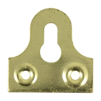 Image of 12x TIMCO Mirror Plates Slotted Electro Brass SMP32P Pack of 4