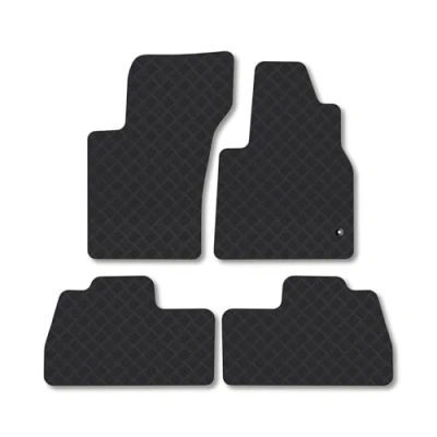 Image of Rubber Car Mats Compatible with Mercedes ML (1998 2005) [W163] Tailored Fit Floor Set Accessory Black Custom 4 Pieces Clips Anti Slip Backing, Heavy Duty &amp; Waterproof