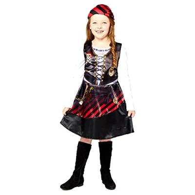 Image of Amscan 9910100 Kids Sustainable Pirate Girl World Book Day Fancy Dress Costume Age: 3 4 Yrs