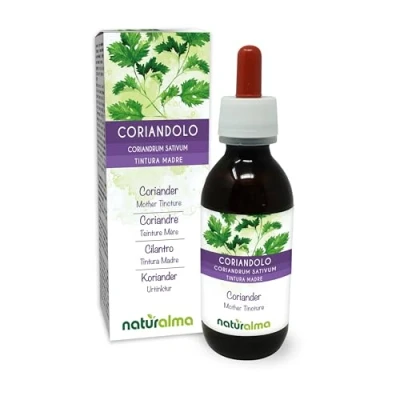 Image of Coriander (Coriandrum sativum) Fruits Alcohol Free Mother Tincture Naturalma Liquid Extract Drops 120 ml Food Supplement Vegan