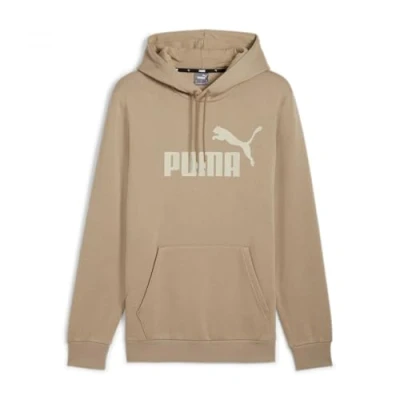 Image of Puma Mens Essentials Big Logo Hoodie Beige Size X Large