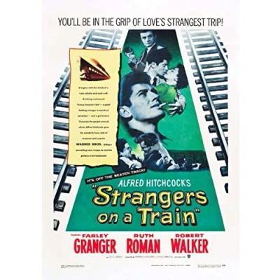 Image of OMG Printing Alfred Hitchcock Strangers On A Train Poster/Print/Picture Satin Photo Paper A4 210mm x 297mm