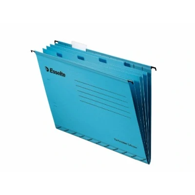 Image of Esselte Classic Reinforced Suspension File with Dividers, A4, Pack of 10, Tabs Included, Blue, 93133