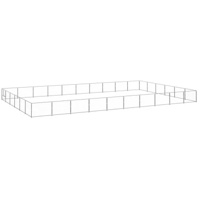 Image of vidaXL Dog Kennel Silver 60 m² Steel
