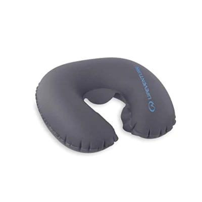 Image of Lifeventure Inflatable Blow Up Neck Pillow For Camping Holiday and Travel Comfort. Compact Light Easy Storage