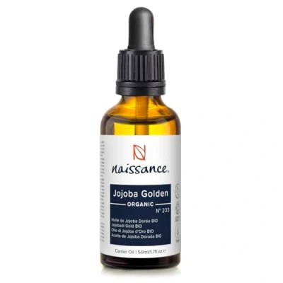 Image of Naissance Organic Golden Jojoba Oil (No. 233) 50ml Natural, Unrefined for Skin, Face, Nails, Eyelashes, Hair Growth