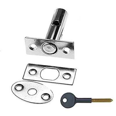 Image of Merriway BH03299 63mm (2.1/2 inch) Polished Chrome Plated Door Security Rack Bolt and Key