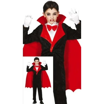 Image of FIESTAS GUIRCA Children&#039;s Halloween Dracula Or Vampire Boys Fancy Dress Costume Age 10 12 Years