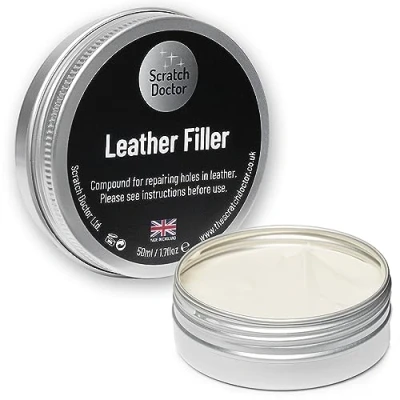 Image of Scratch Doctor Leather Filler Repair Compound Fill Holes Cracks Scratches Scuffs on Furniture Car Seats Shoes and Bags (Cream, 50ml)