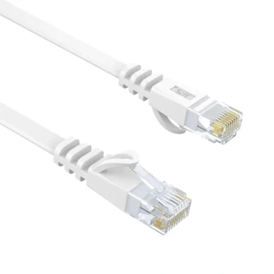 Image of Ethernet Cable 10M Cat6 Flat Lan Network RJ45 Snagless Patch Internet Gigabit White Cord 250MHz Computer High Speed 32ft