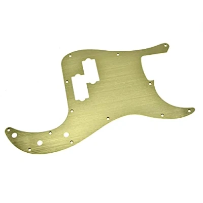Image of KAISH 13 Hole Metal Aluminium Anodized P Bass Style Pickguard American Modern Standard Pick Guard for Precision Gold