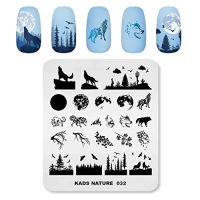 Image of KADS Nail Stamping Plate Coconut Tree Nature Template Image Design Plates for Art Decoration and DIY (NA032)
