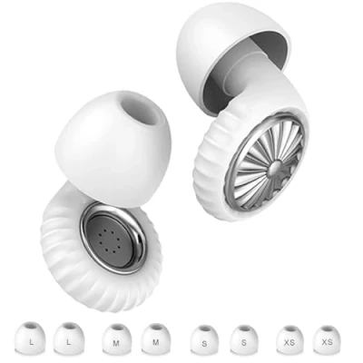 Image of ZYNWEAI Ear Plugs for Sleep Noise Cancelling Plugs, Soft &amp; Comfortable Earplugs Sleeping, Hearing Protection, Snoring, Travel, Work Study, 8 Tips in XS/S/M/L White