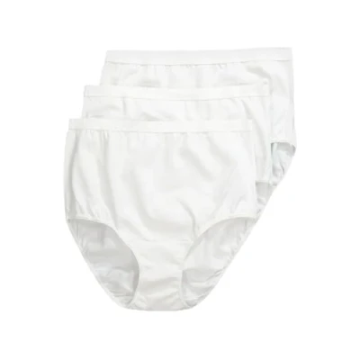 Image of Ulla Popken Women&#039;s Slips, 3er Pack Briefs, Schneeweiß,
