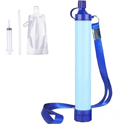 Image of Camping Water Filter Personal Purification Straw Portable Outdoor Survival Kit 0.01 Micron Emergency Gear for Hiking, Camping, Travel and Preparedness