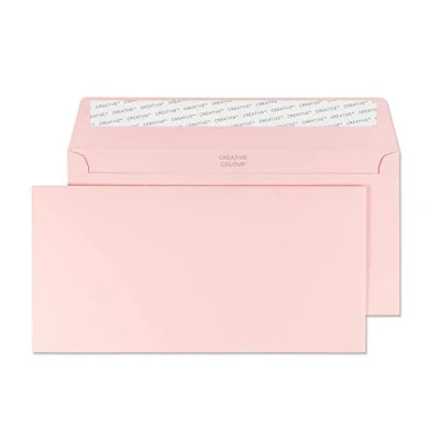 Image of Blake Creative Colour DL+ 114 x 229 mm 120 gsm Peel &amp; Seal Wallet Envelopes (25201) Baby Pink Pack of 25