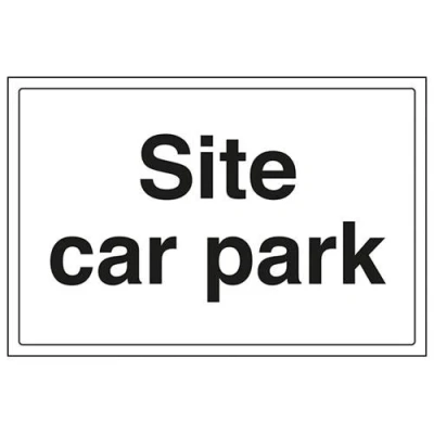 Image of V Safety Site Car Park Parking Sign 300mm x 200mm Self Adhesive Vinyl