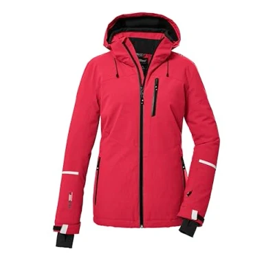 Image of Killtec KSW 81 WMN 39746 000 Women&#039;s Ski Jacket with Zip Off Hood and Snow Guard Modern Red 48