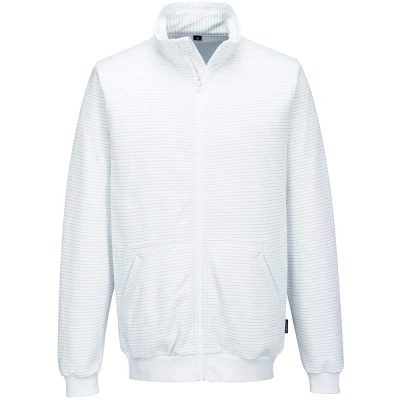 Image of Portwest Anti Static ESD Zip Sweatshirt White Size Extra Large Regular