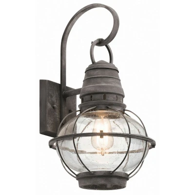 Image of Bridge Point 1 Light Large Outdoor Wall Lantern Zinc IP44, E27