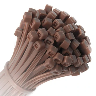 Image of 100x Strong Quality Brown Cable Ties 300mm x 4.8mm Heavy Duty Heat &amp; Cold Resistant Zip