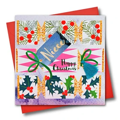 Image of Christmas Card, Cracker, Niece, Happy Christmas, Tassel Embellished