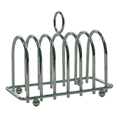 Image of Genware NEV 701614 Horseshoe Toast Rack, 6 Slice, Chrome