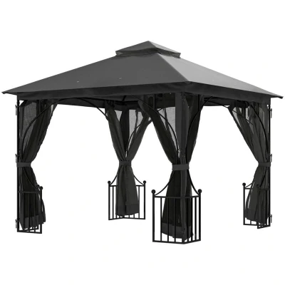 Image of Outsunny Gazebo Party Tent Canopy Sun Shade for Patio Garden 3x3 (m) 84C 005CG