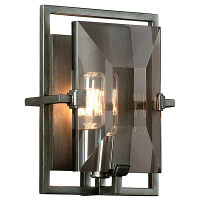 Image of Prism 1 Light Wall Sconce Graphite, Crystal