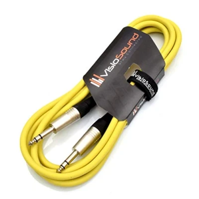 Image of VisioSound 6.35mm 1/4&quot; Stereo TRS Jack to Lead/Balanced Signal Audio Patch Cable (3m, Yellow)