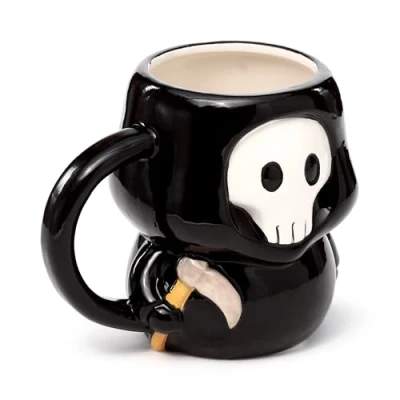 Image of Puckator Skull Boy Ceramic Shaped Mug Funny Home Accessories Cute Gifts for Girlfriend Large Mugs Men Women Hot Drinks Cups Presents Secret Santa Gift Cup Set