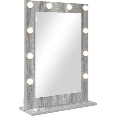 Image of vidaXL Vanity Mirror Grey sonoma Particle board, Glass 70 x 50 18 cm