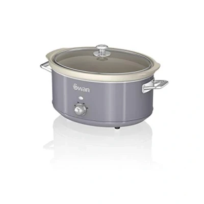 Image of Swan 6.5L Slow Cooker Retro Grey
