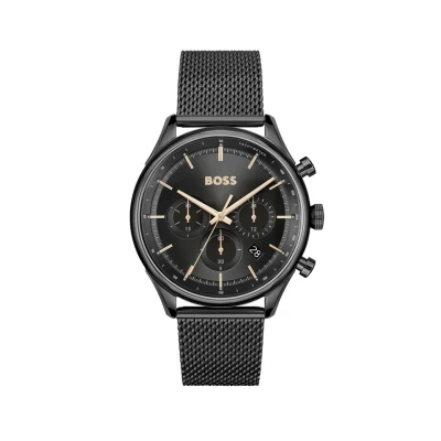 Image of BOSS Gregor Chronograph watch, Men&#039;s, Size: One Size, All black
