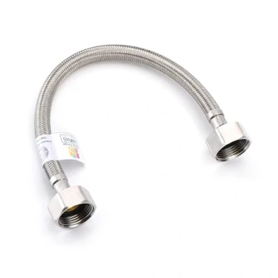 Image of 1x Home Range 300mm WRAS Approved 3/4&quot; x Available in 2 Lengths BSP Flexible Connector Pipe, 304 Stainless Steel Braided Hose, 90C Temperature Kitchens, Bathrooms, Boiler