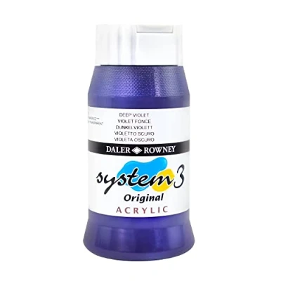Image of Daler Rowney System3 Acrylic Paint, Plastic Pot, 16.91oz 500 ml, Deep Violet