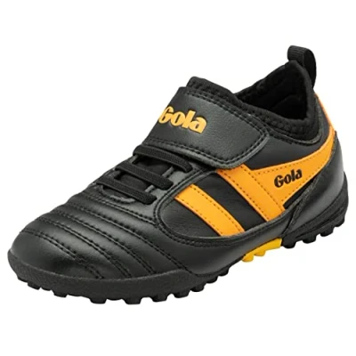 Image of Gola Ceptor Turf QF (Quick Fasten) Football Child, Black/Sun, 12 UK