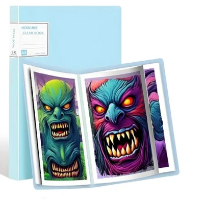 Image of LANKYBOX Diamond Painting Storage Presentation Book, A3 Art Protectors Portfolio Clear Folder with 30 Pockets Cover for Paintings x 40cm or Smaller